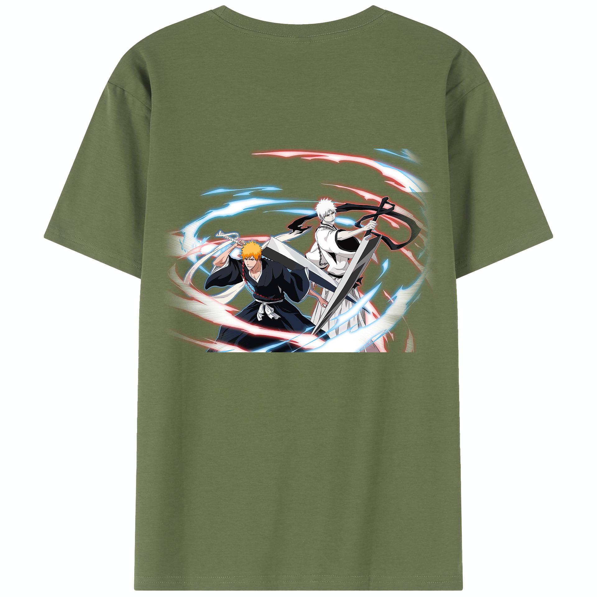 （画像用） ブリーチ 黒崎一護（くろさき いちご）BLEACH Kurosaki Ichigo 綿100％半袖Tシャツ（背面プリント）